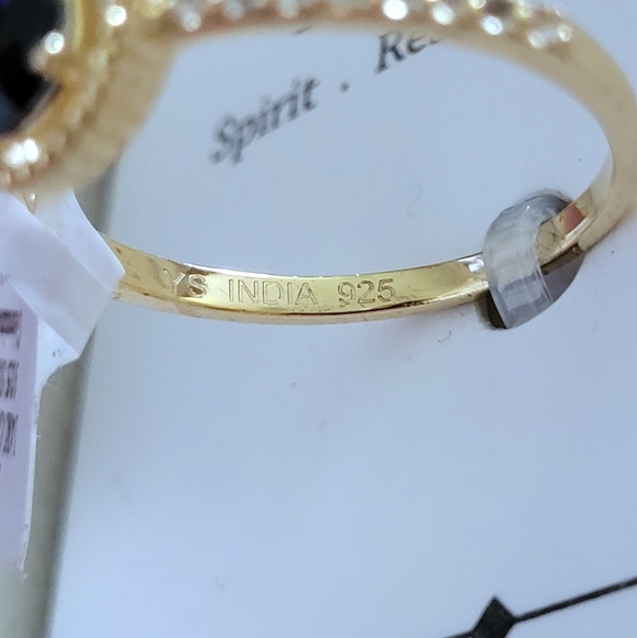 Shivam Pear🍐Shaped Black🖤 Onyx Gold💛 Ring💍 - NIB - Picture 9 of 16